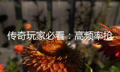必看频率传奇详解高战斗玩家地图抢怪